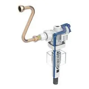 Geberit type 383 vlotterkraan met wateraansluiting zijkant 3/8"met s-bocht CU