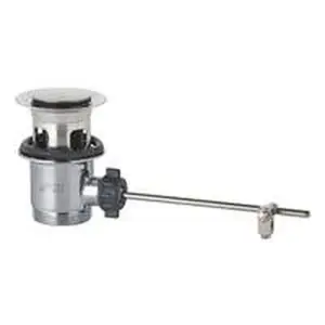 Grohe afvoerplug waste met bediening voor wastafel met overloop en wastafelkraan met bediening RVS