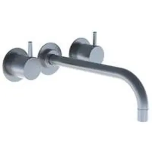 Vola Duoknop 3-gats wastafelmengkraan (wandmodel) sprong 225 mm chroom (inclusief inbouwdeel)