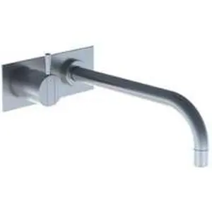 Vola Monoknop 2-gats wastafelmengkraan met afdekplaat (wandmodel) sprong 225 mm chroom (inclusief inbouwdeel)