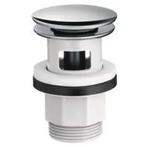 Hansgrohe afvoerplug 5/4" push to open voor wastafels met overloop chroom
