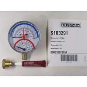 Remeha mano/thermometer 0-10bar 0-120°C
