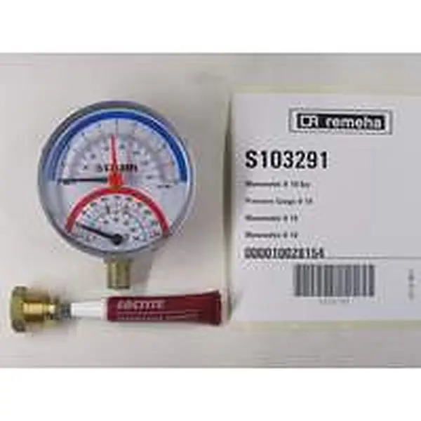 Remeha mano/thermometer 0-10bar 0-120°C