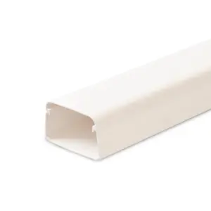 2mtr. leidinggoot met folie 78x38mm wit PVC RAL9010 Canalit