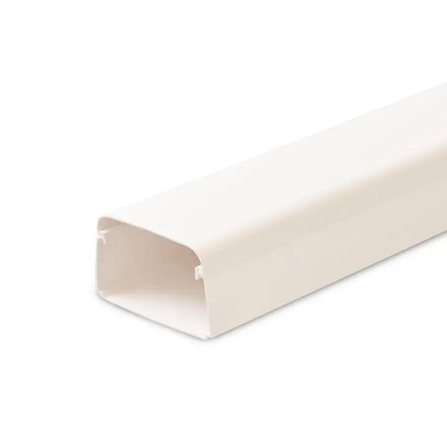 2mtr. leidinggoot met folie 78x38mm wit PVC RAL9010 Canalit