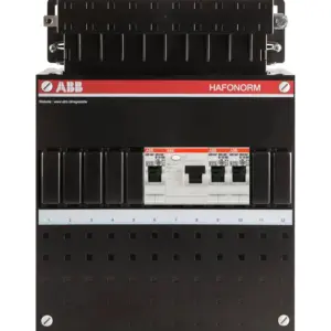 ABB Hafonorm 1-fase groepenkast met 2 groepen, 1 aardlekschakelaar zonder hoofdschakelaar
