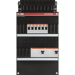 ABB Hafonorm 3-fase groepenkast met 6 groepen, 2 aardlekschakelaars zonder hoofdschakelaar