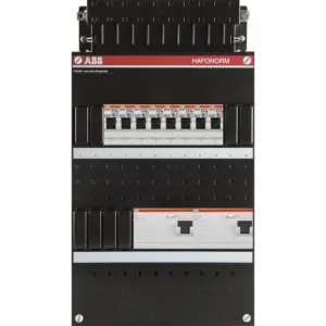 ABB Hafonorm 3-fase groepenkast met 8 groepen, 2 aardlekschakelaars zonder hoofdschakelaar