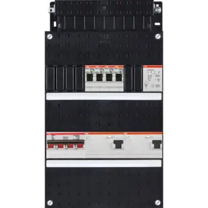 ABB Hafonorm 3-fase binnenwerk met deksel met 4 groepen, 2 aardlekschakelaars, 4-polige hoofdschakelaar en beltrafo