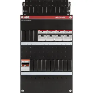 ABB Hafonorm 1-fase groepenkast met 4 groepen met aardlekautomaten en 2-polige hoofdschakelaar