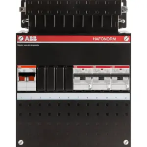 ABB Hafonorm 1-fase groepenkast met 3 groepen met aardlekautomaten en 2-polige hoofdschakelaar