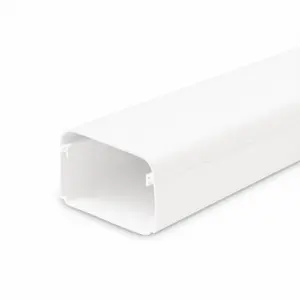 2mtr. leidinggoot met folie 125x75mm wit PVC RAL9010 Canalit