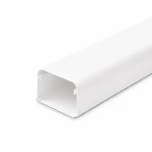 2mtr. leidinggoot met folie 65x50mm wit PVC RAL9010 Canalit
