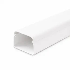2mtr. leidinggoot met folie 90x65mm wit PVC RAL9010 Canalit