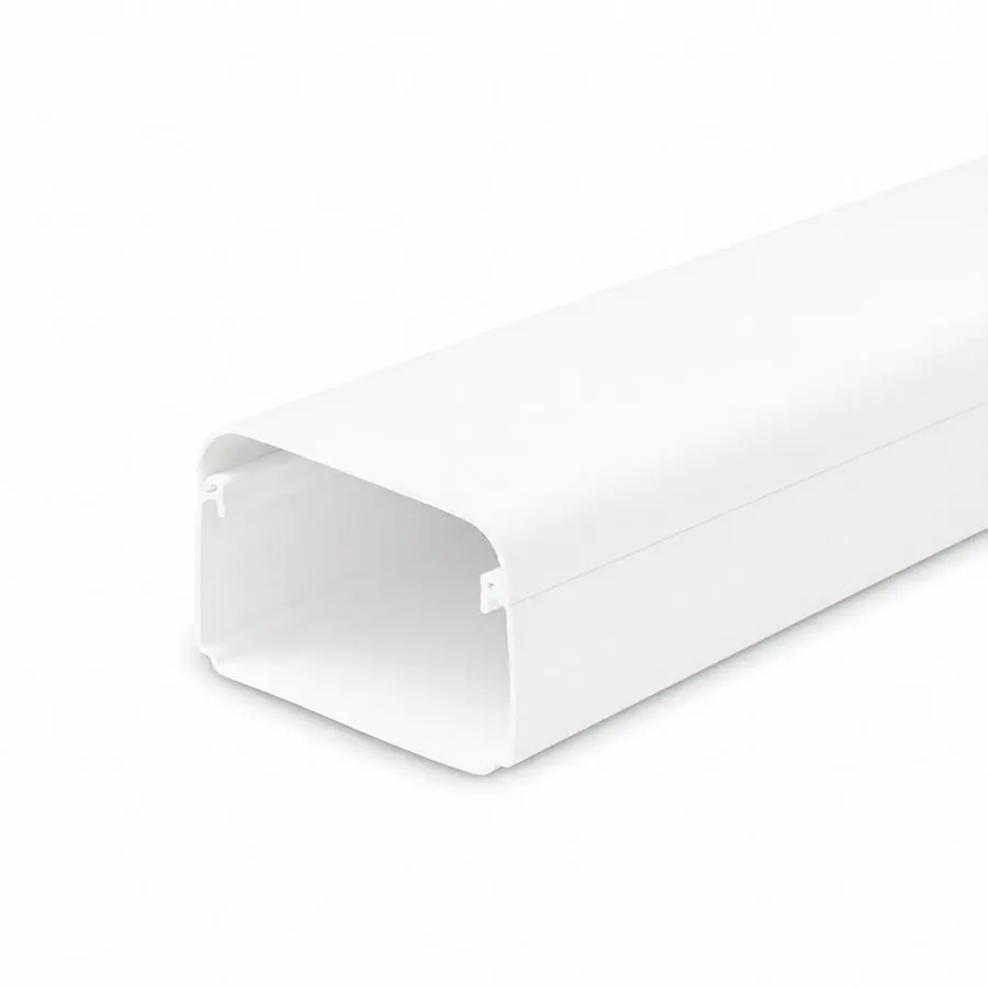 4x leidinggoot á 2m. 125x75mm wit PVC RAL9010 (totaal 8m.) Canalit