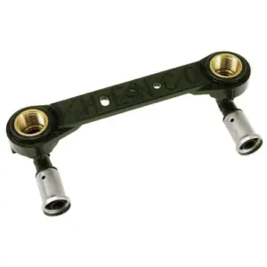 Henco dubbele muurplaat-set 153 mm hart-op-hart (voor persknie 16 x ½")
