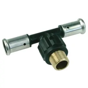 Henco pers T-stuk 40 mm x 1" buitendraad x 40 mm