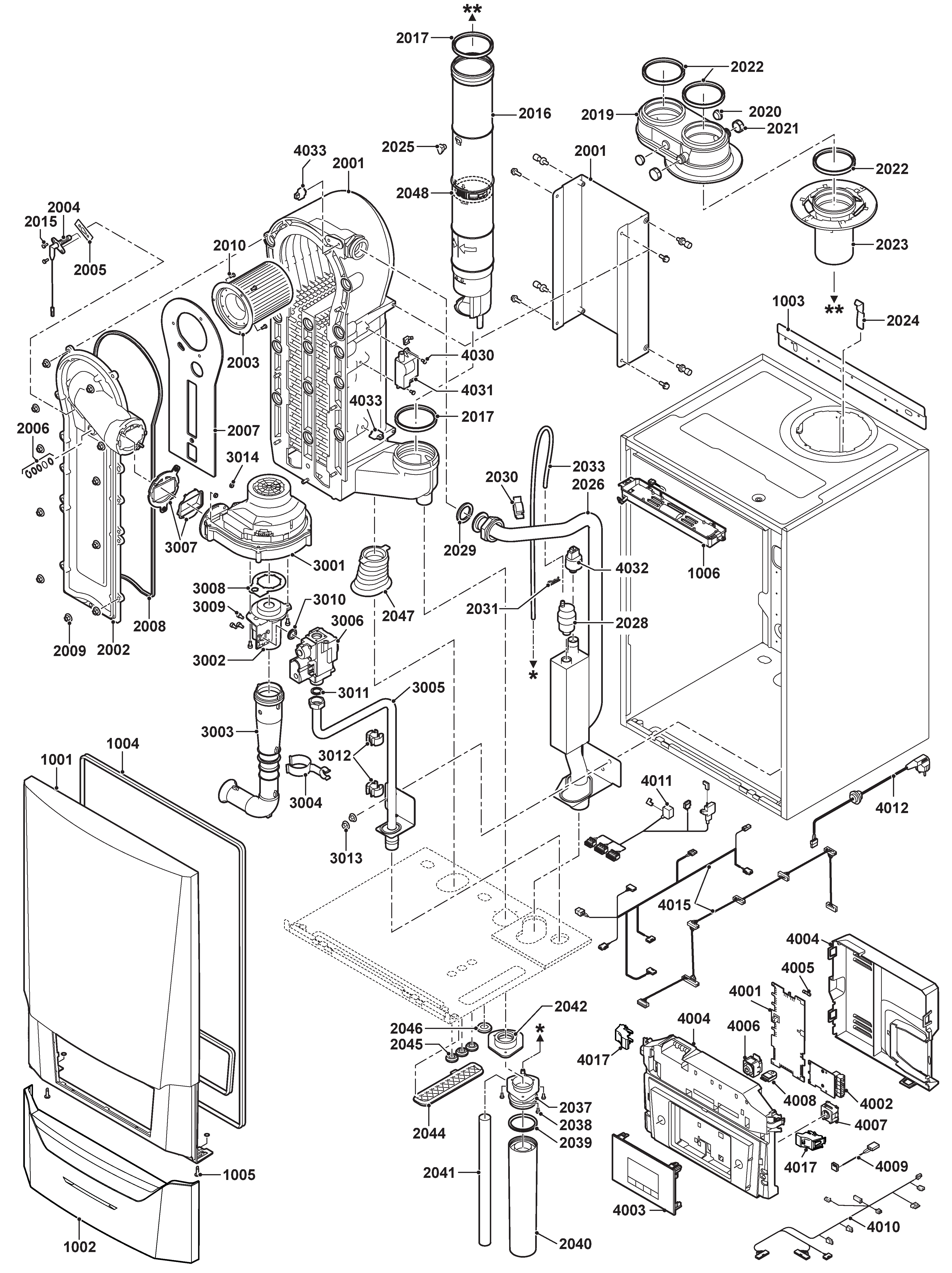 Remeha Quinta Ace 45 exploded tekening