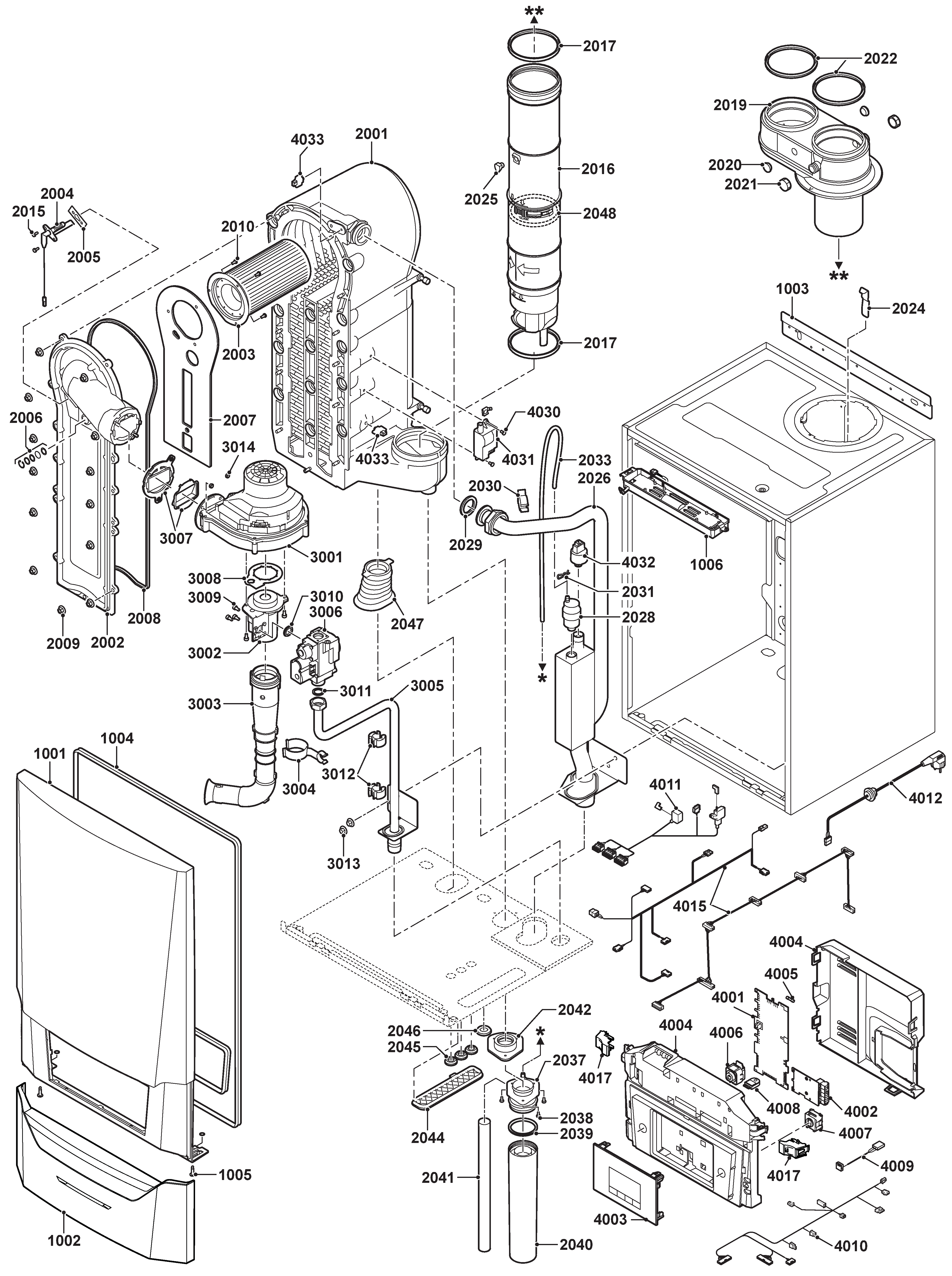 Remeha Quinta Ace 65 exploded tekening