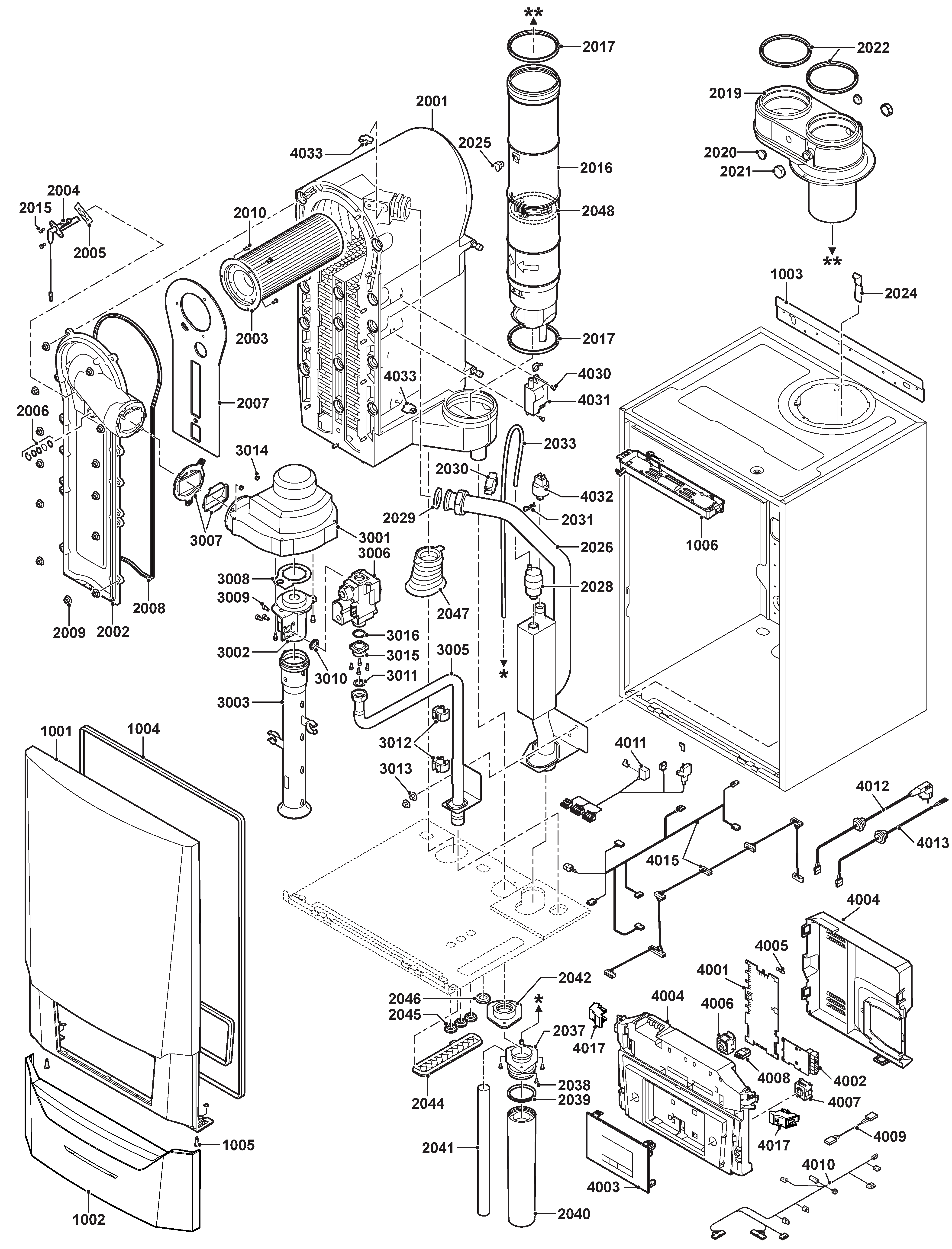 Remeha Quinta Ace 90 exploded tekening