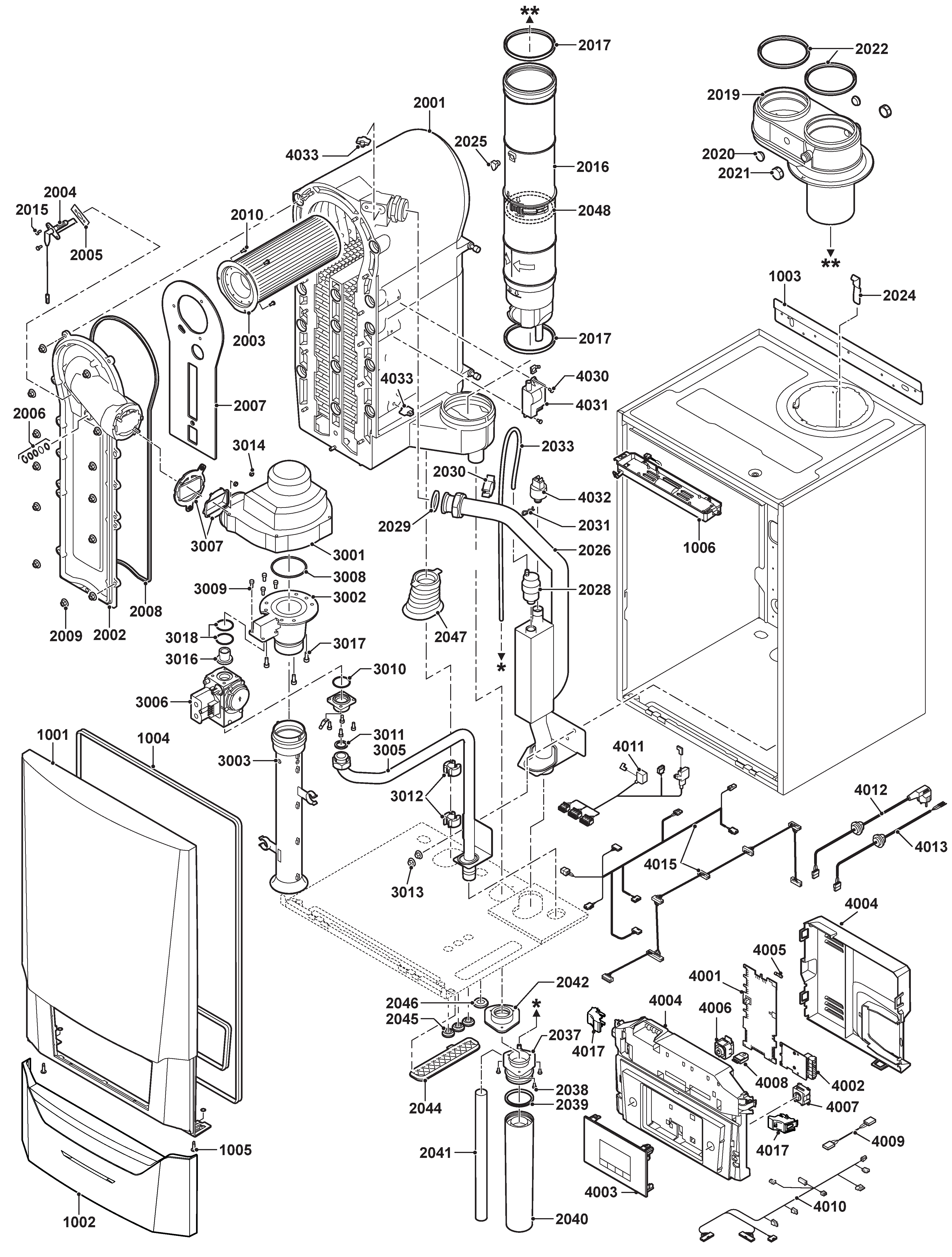 Remeha Quinta Ace 115 exploded tekening