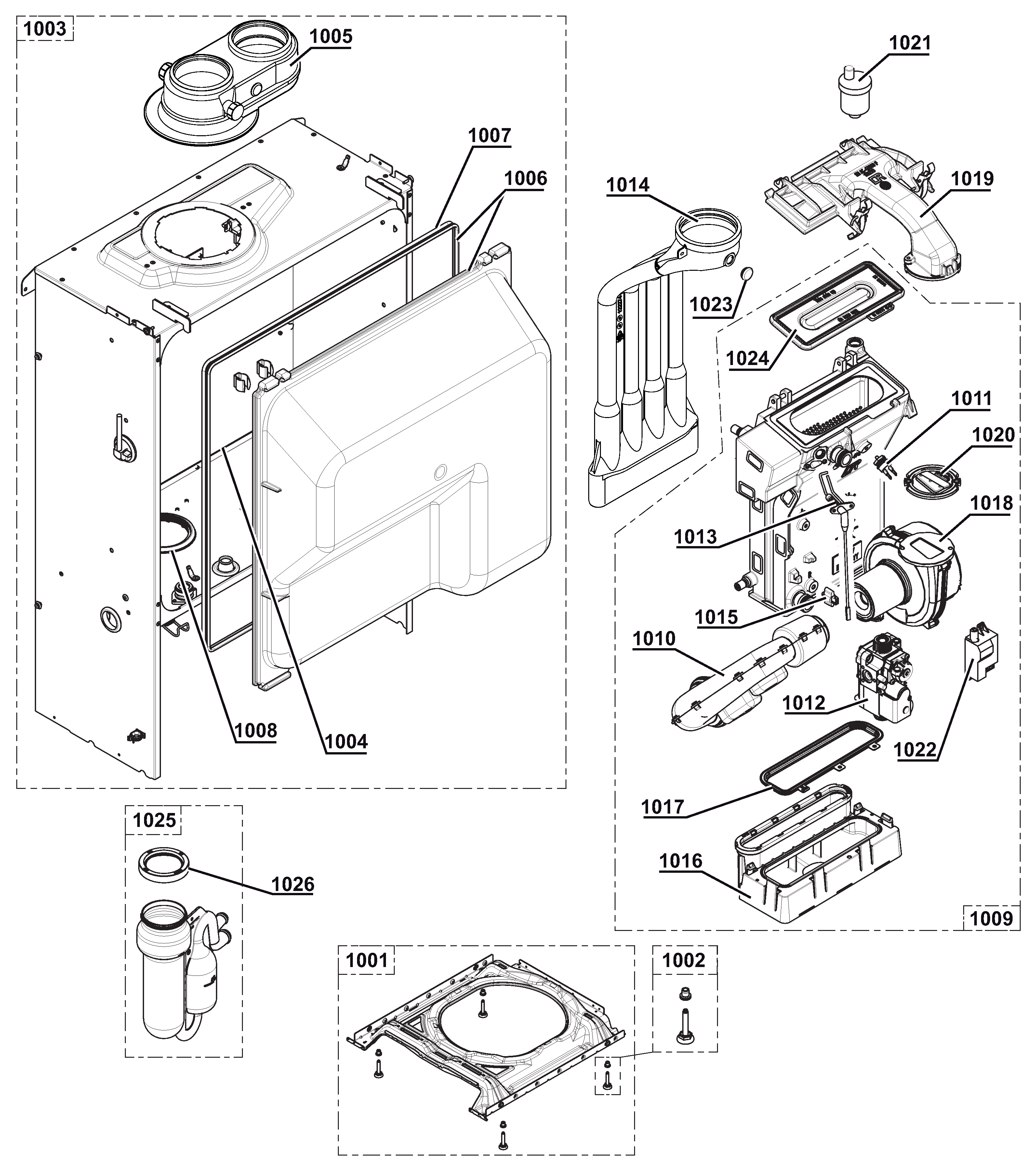 Remeha Calora Tower Gas 35S exploded tekening