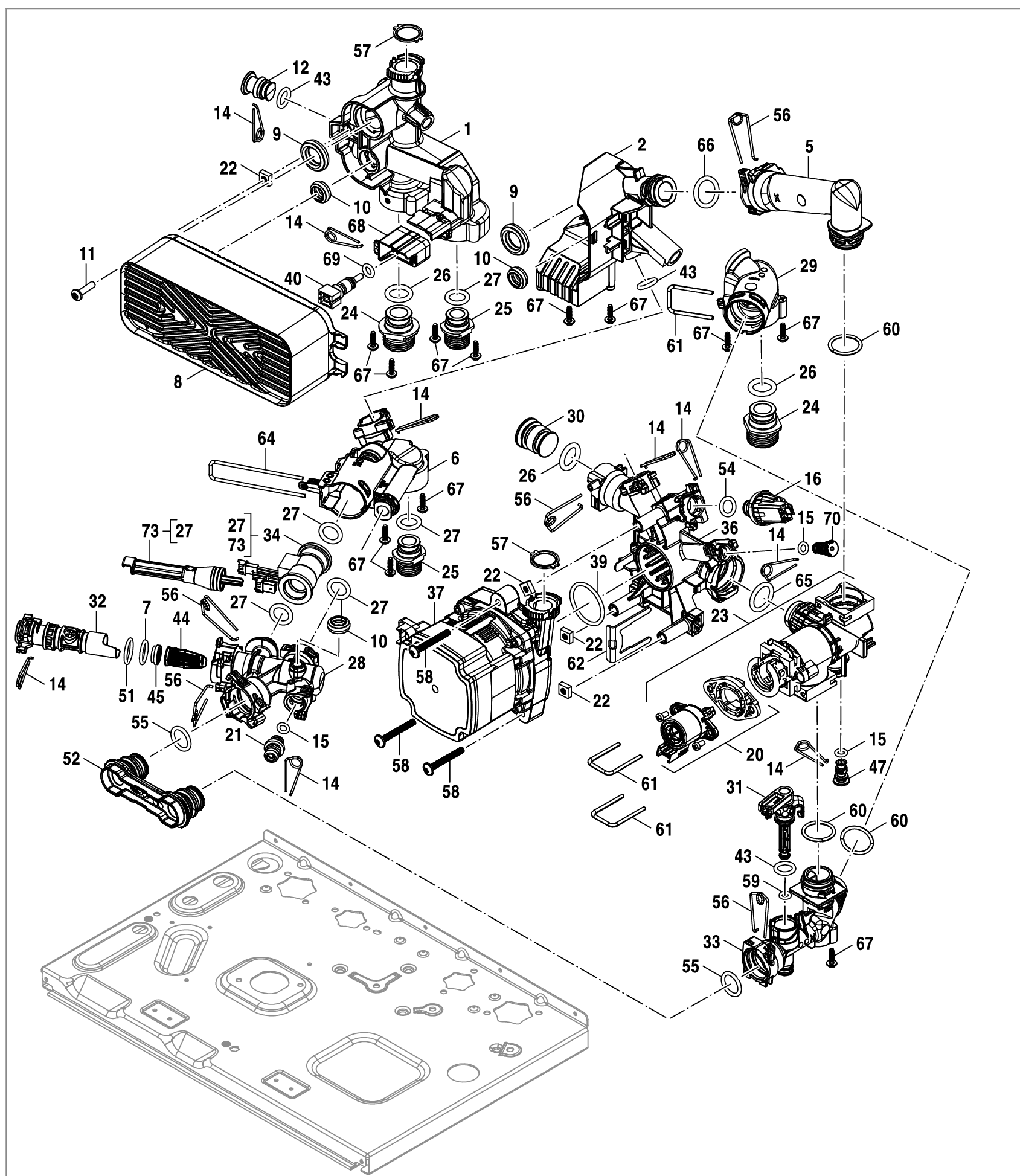Nefit (Bosch) 1200 HRC20/3 exploded tekening