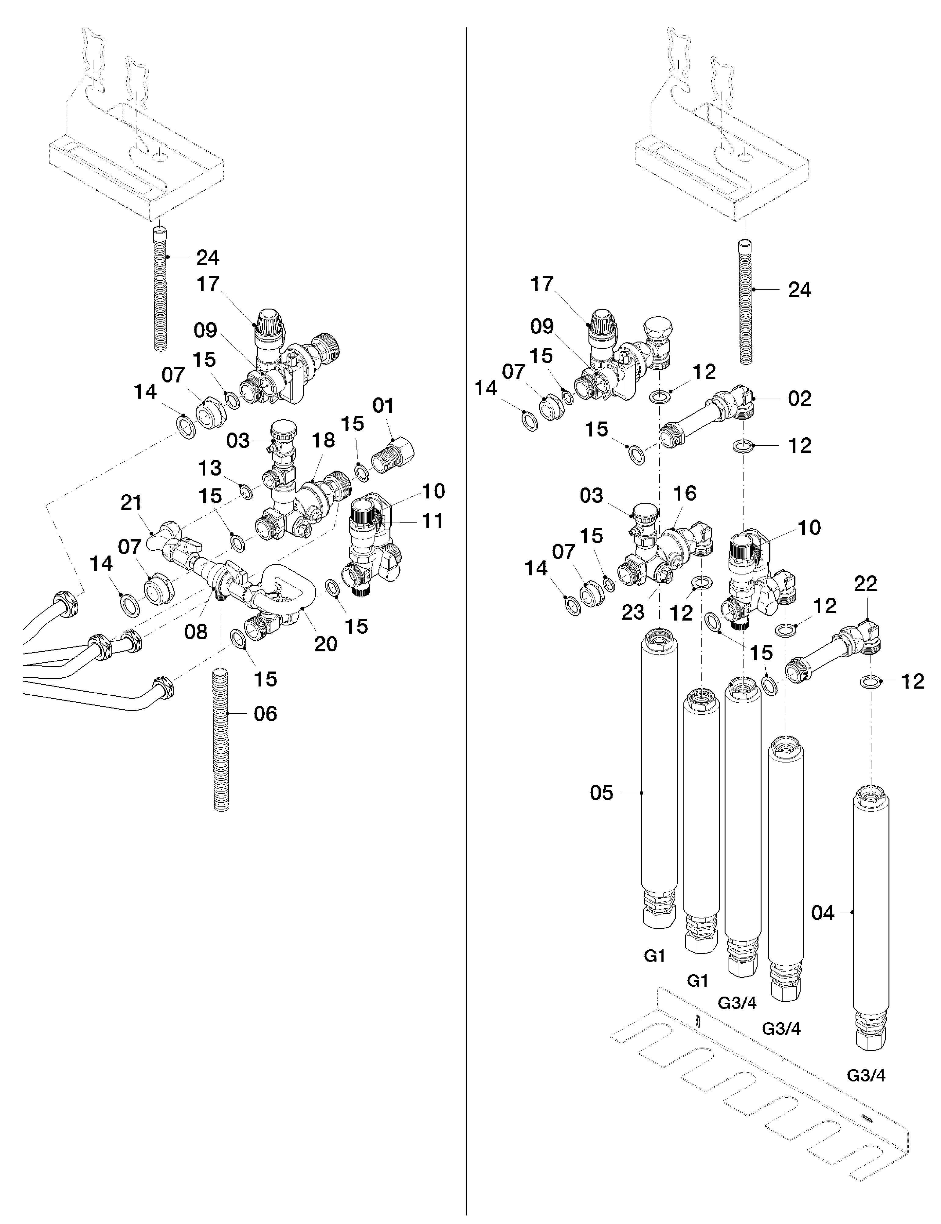 Vaillant uniTOWER VIH QW 190/1 E (0010019709) exploded tekening