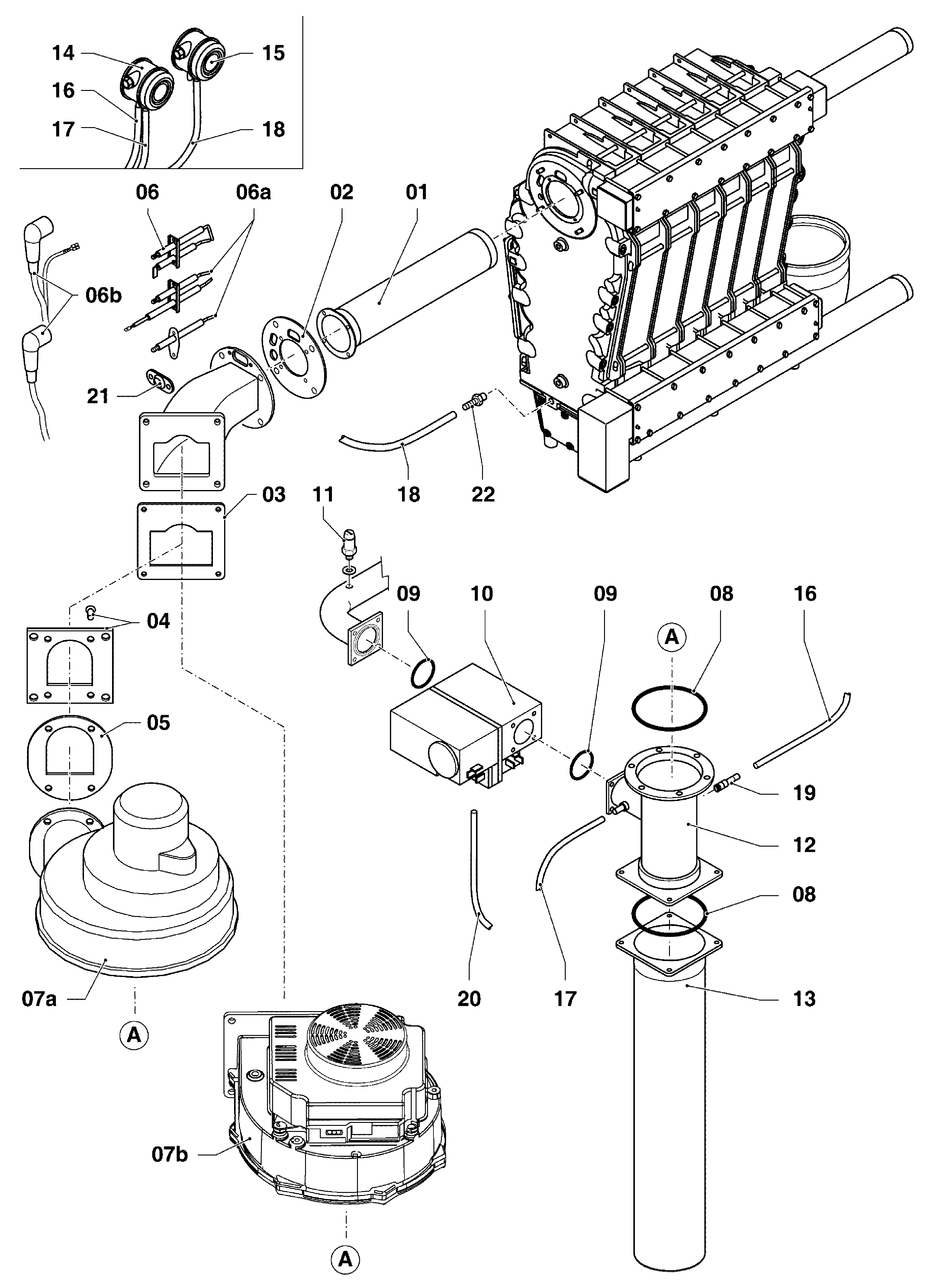 Vaillant ecoCRAFT VKK 1606/3 R1 exploded tekening