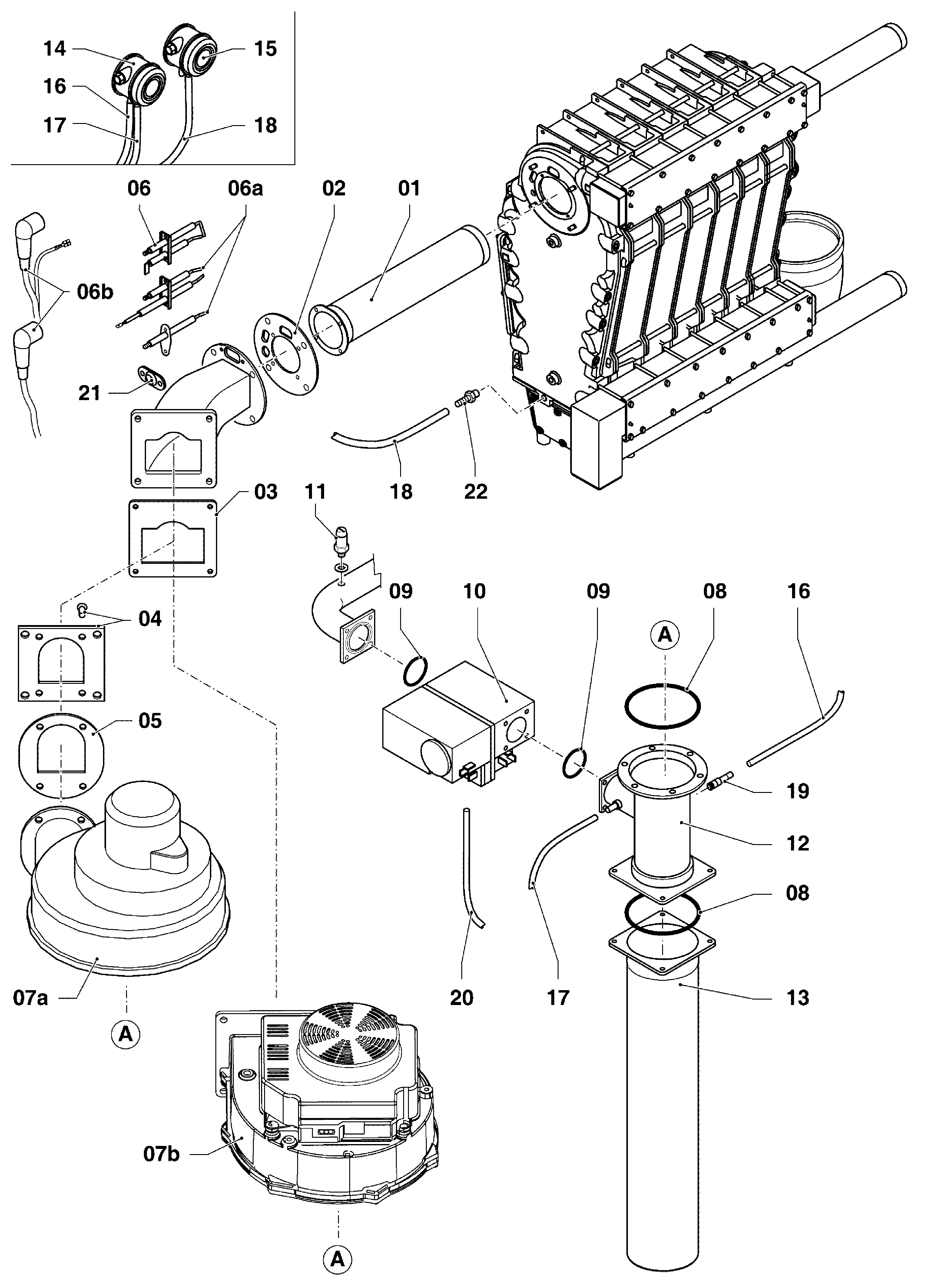 Vaillant ecoCRAFT VKK 2006/3 R1 exploded tekening