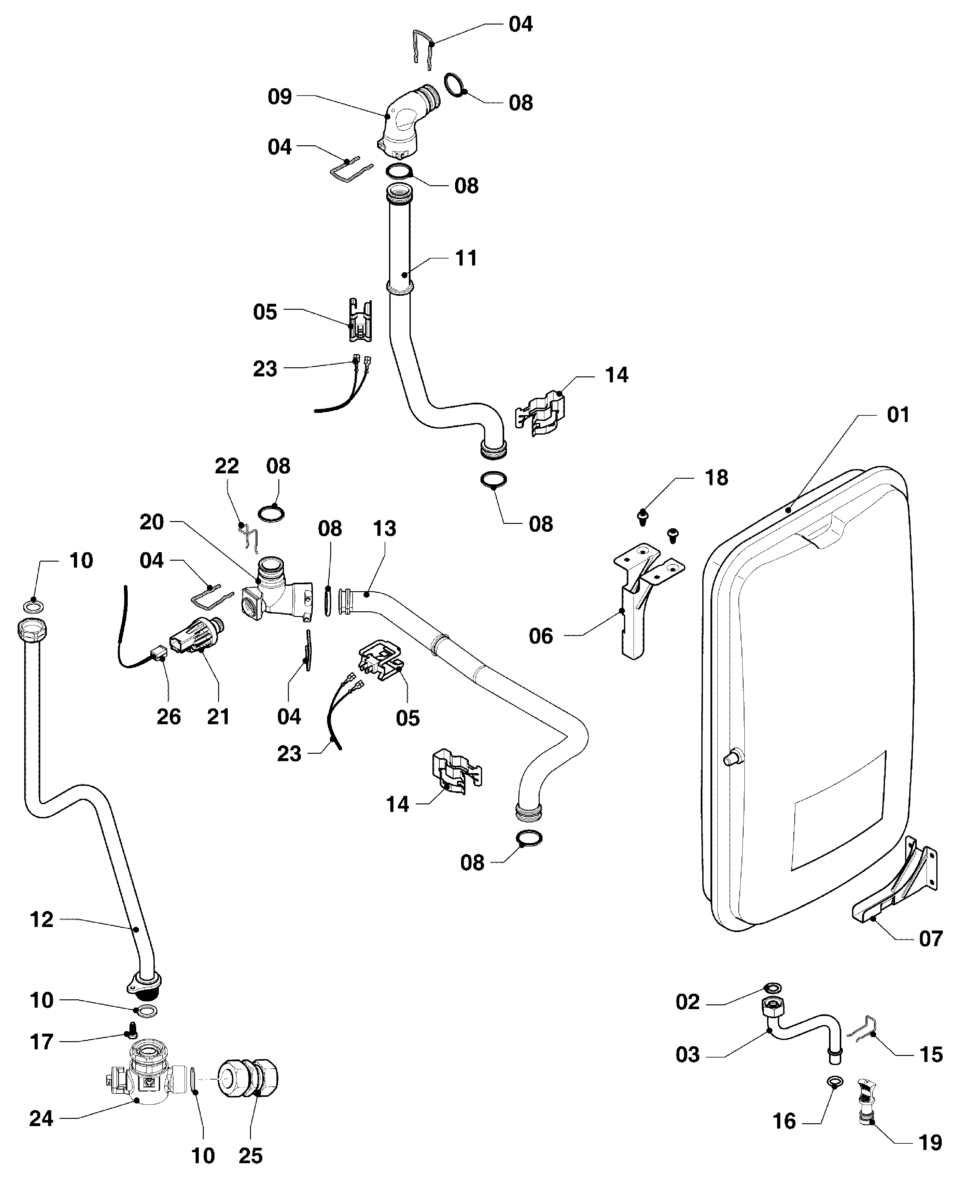 Vaillant ecoFIT pro VUW 356/6-3 exploded tekening