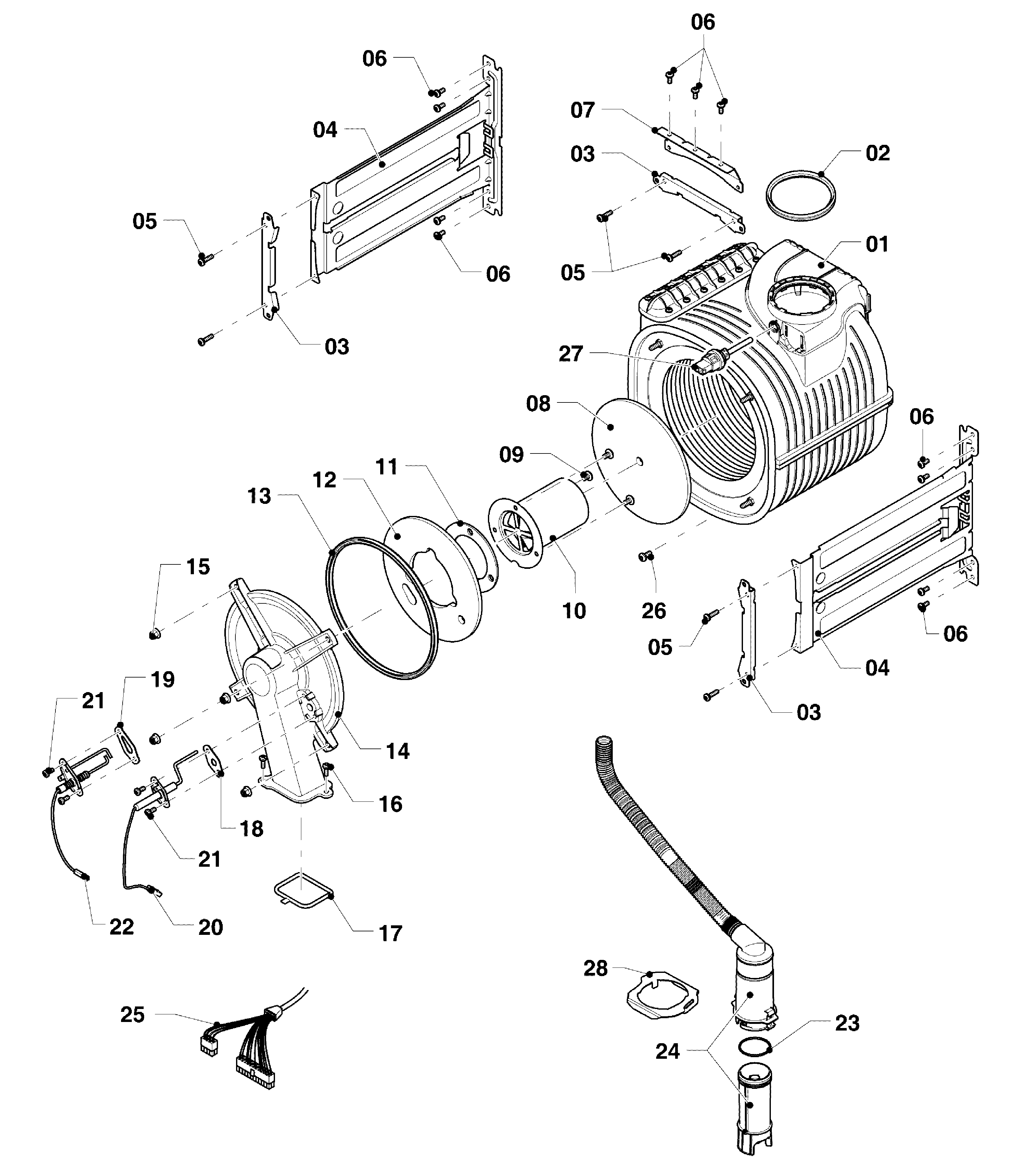 Vaillant ecoTEC exclusive VHR 25/36 CF/1-7 exploded tekening