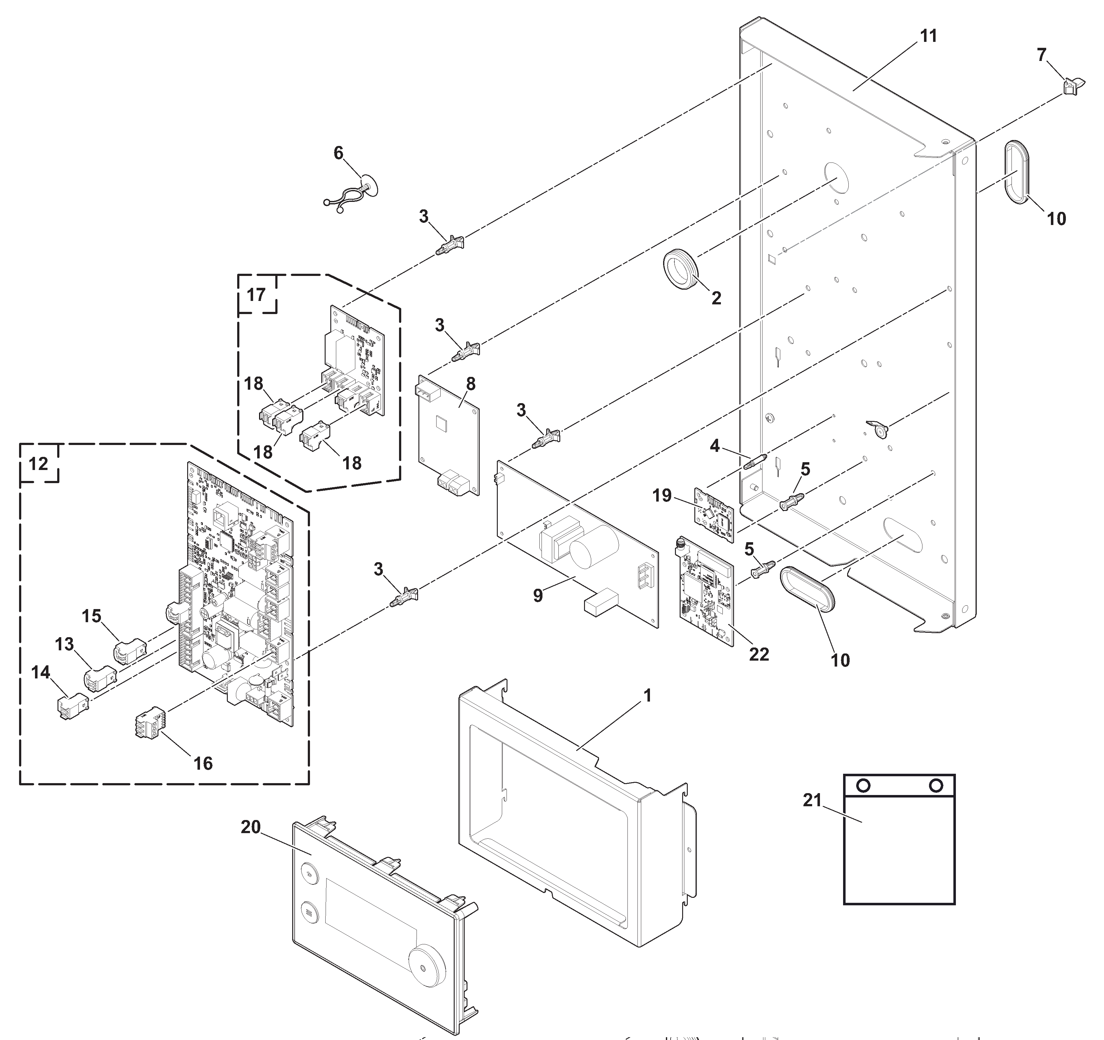 Remeha Elga Ace binnenunit 6kW exploded tekening