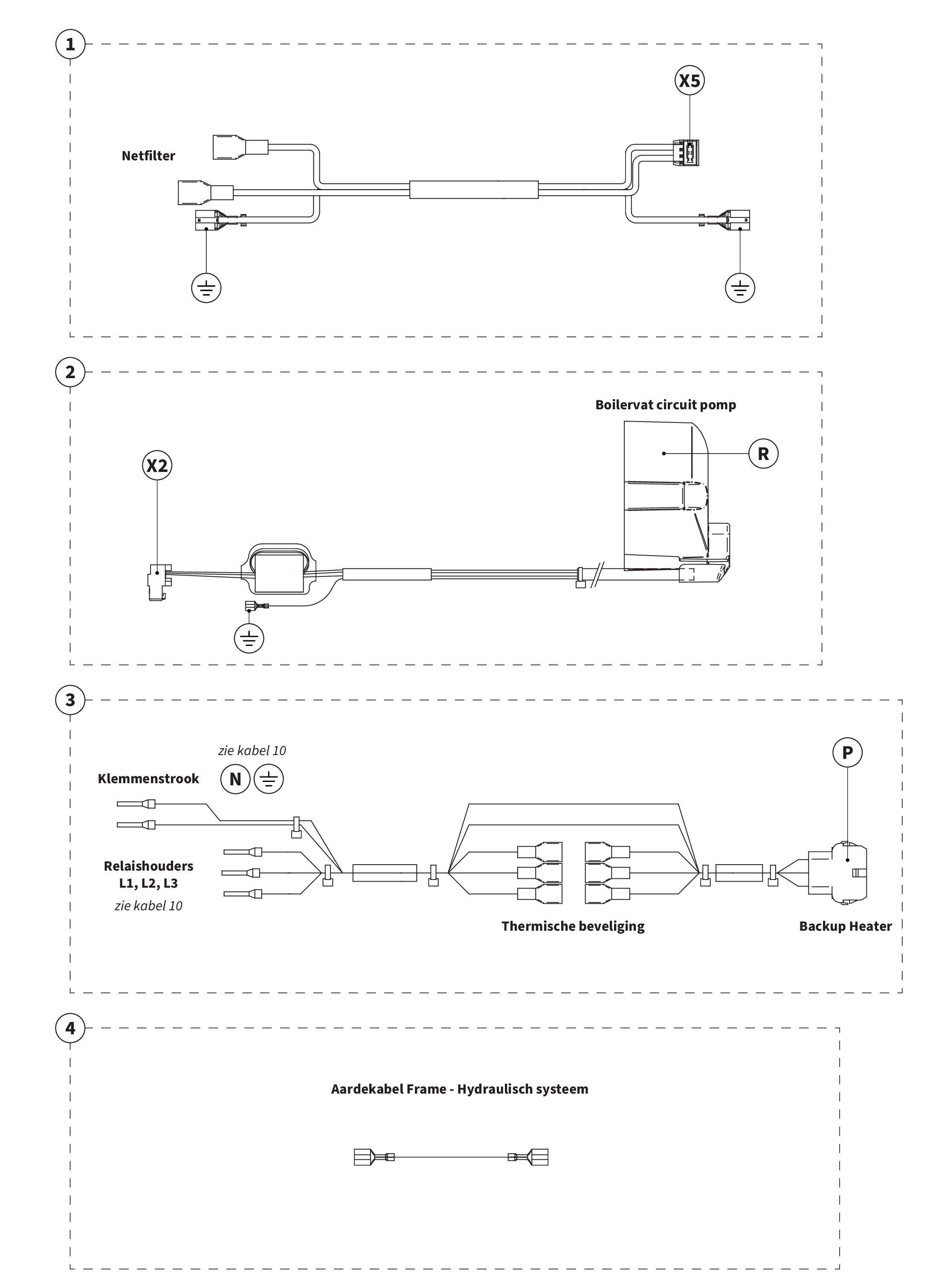 Intergas Xource binnenunit exploded tekening