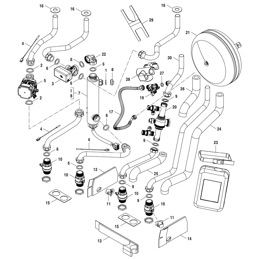 Bosch Compress 7800i LW 8 MF exploded tekening