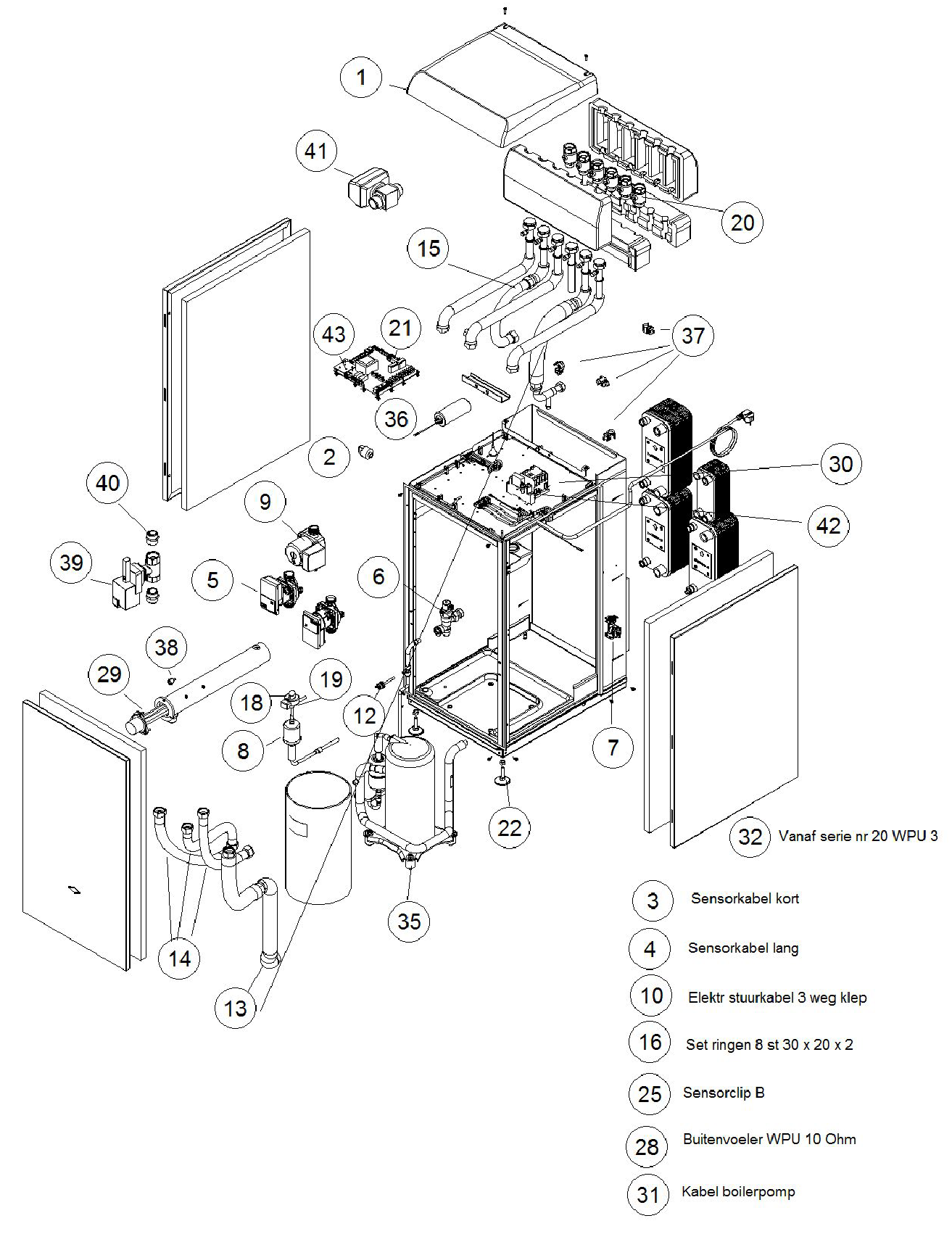 Itho Daalderop 4e generatie WPU 45i 545-0440 exploded tekening