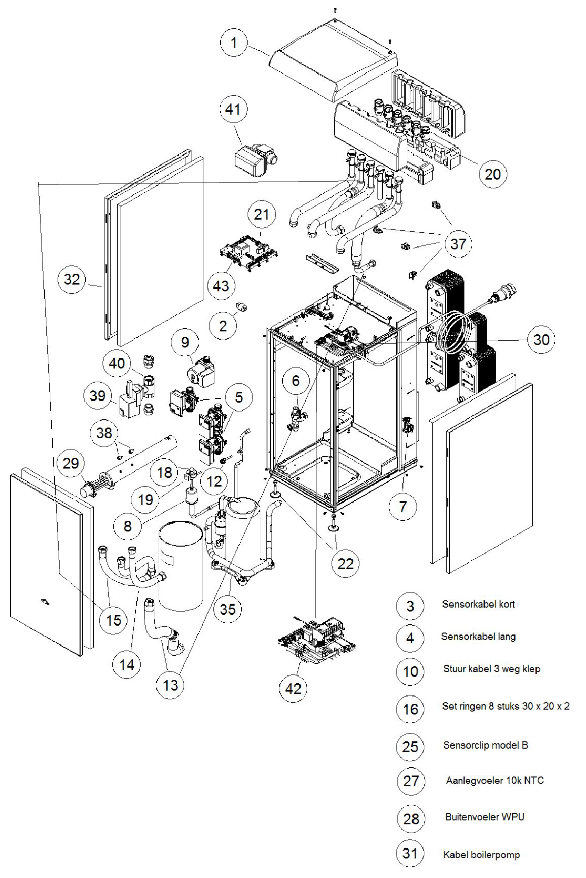 Itho Daalderop 4e generatie WPU 55i 545-0450 exploded tekening