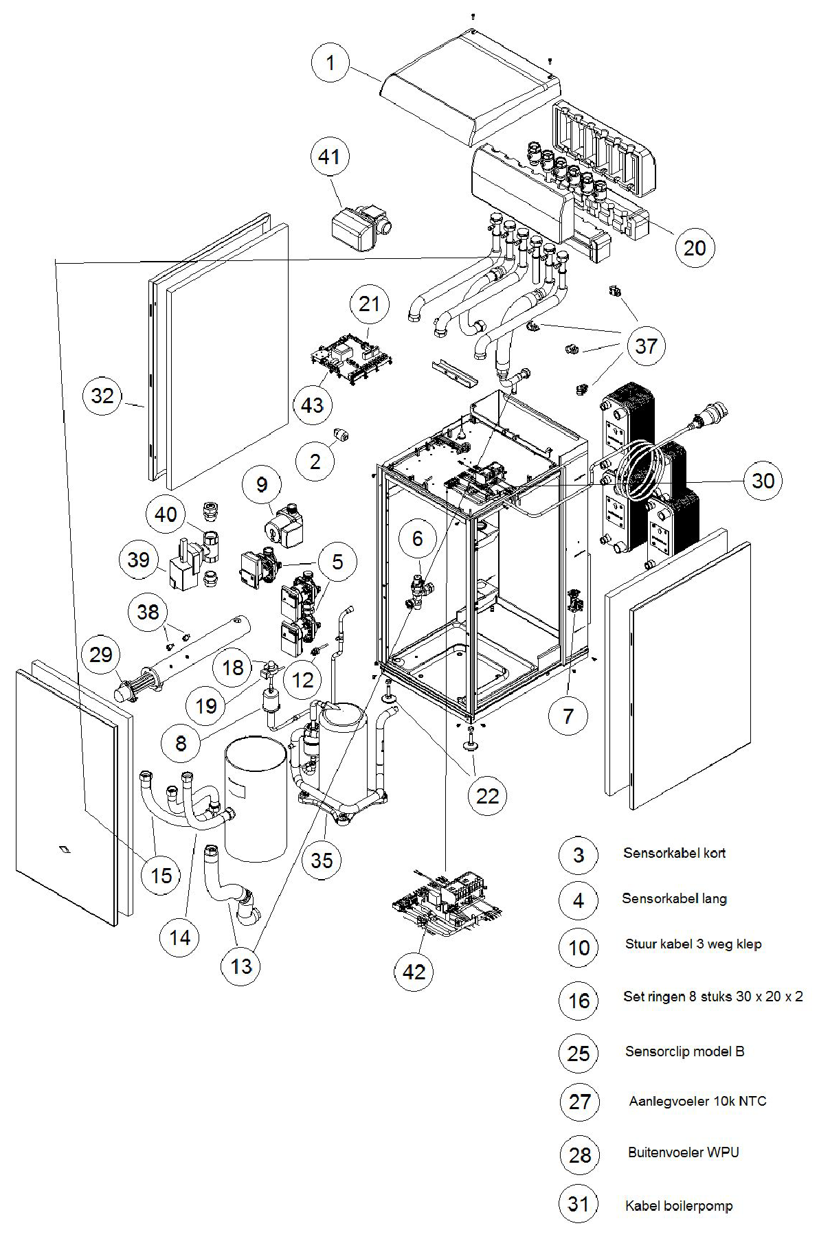 Itho Daalderop 4e generatie WPU 65c 545-0461 exploded tekening