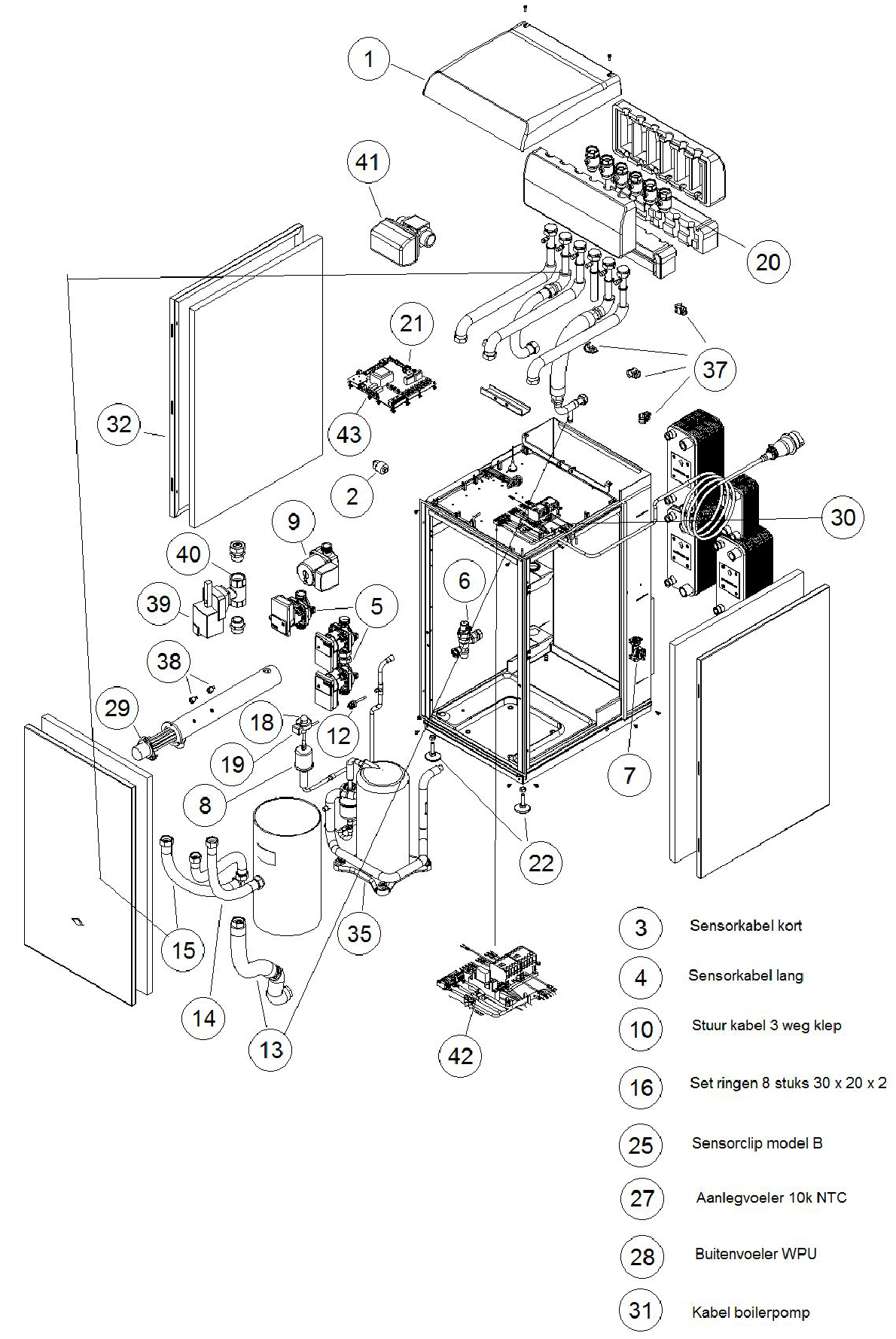 Itho Daalderop 4e generatie WPU 75i 545-0470 exploded tekening
