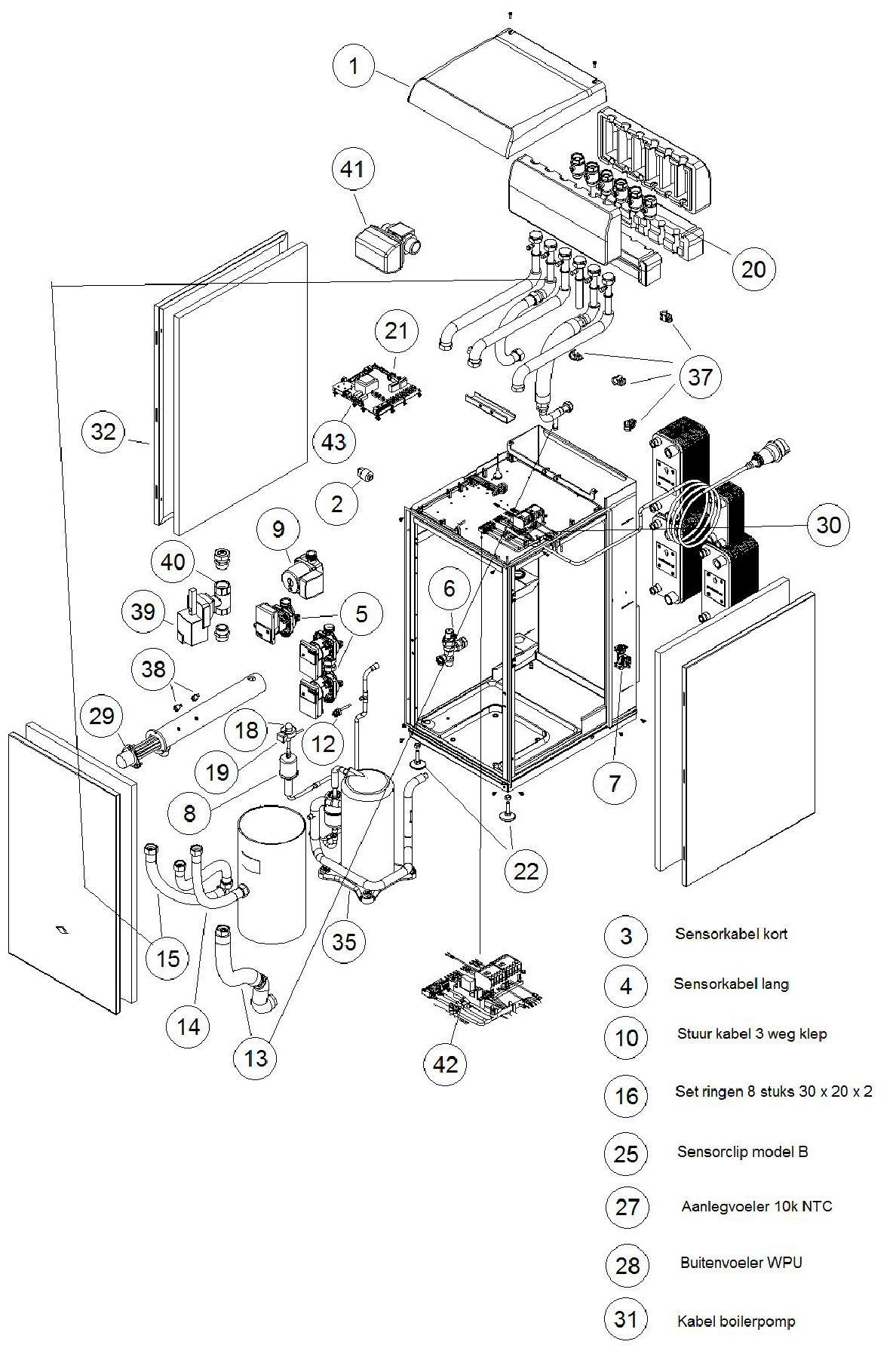 Itho Daalderop 4e generatie WPU 75c 545-0471 exploded tekening