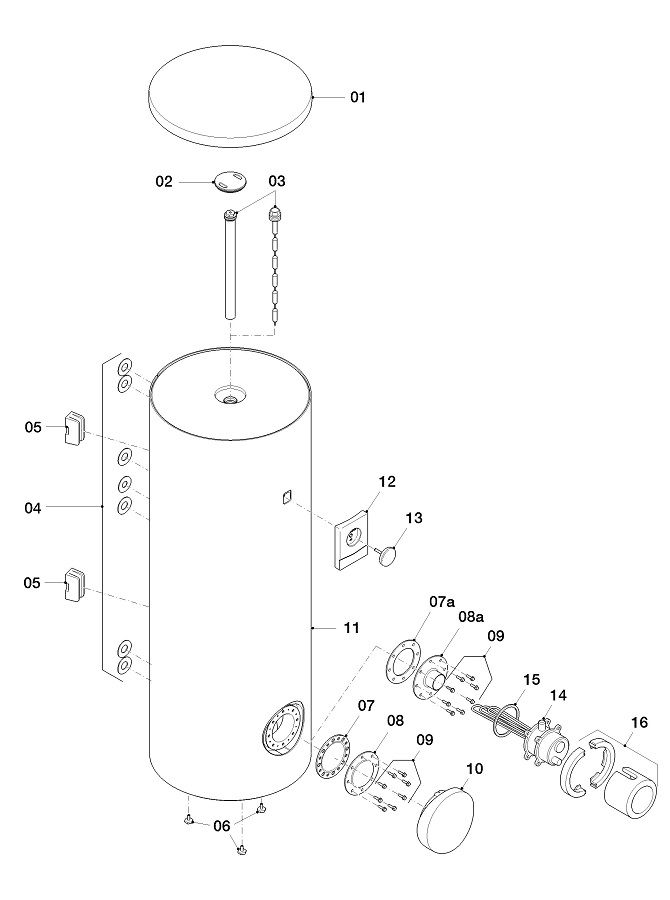 Vaillant uniSTOR VIH RW 300/3 BR exploded tekening