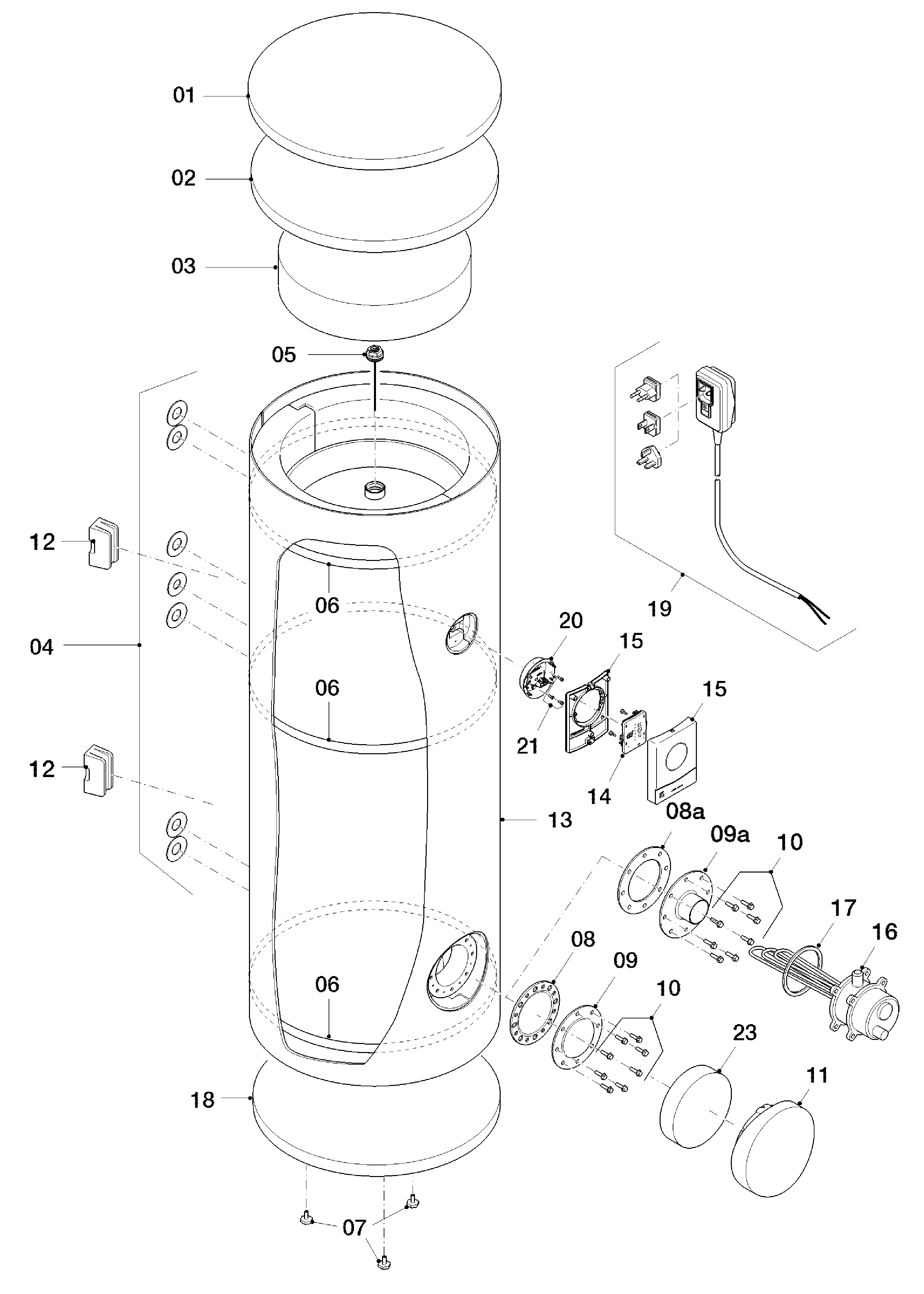 Vaillant uniSTOR VIH RW 400/3 MR exploded tekening