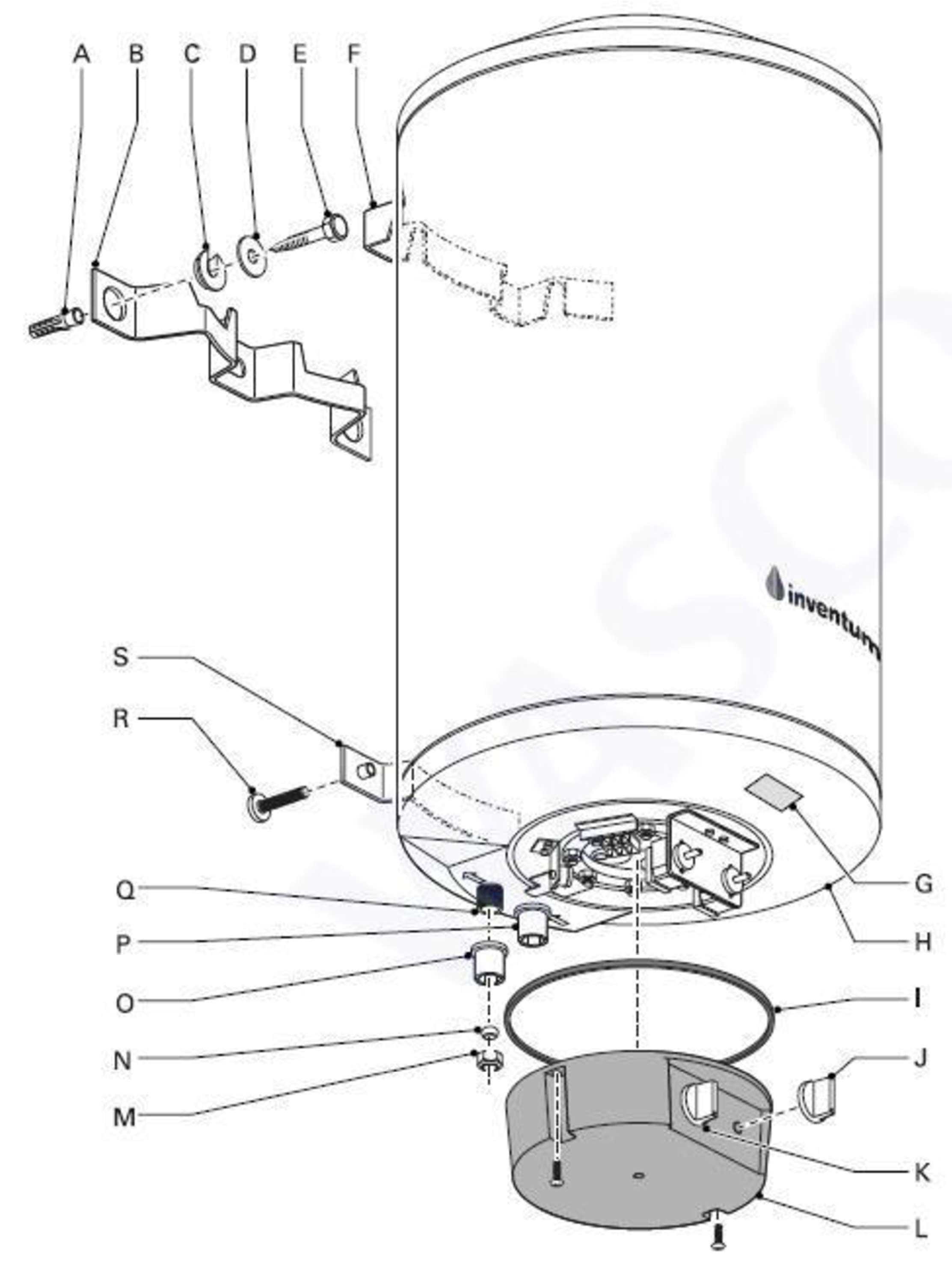 Inventum EDR 120 Nachtstroom exploded tekening