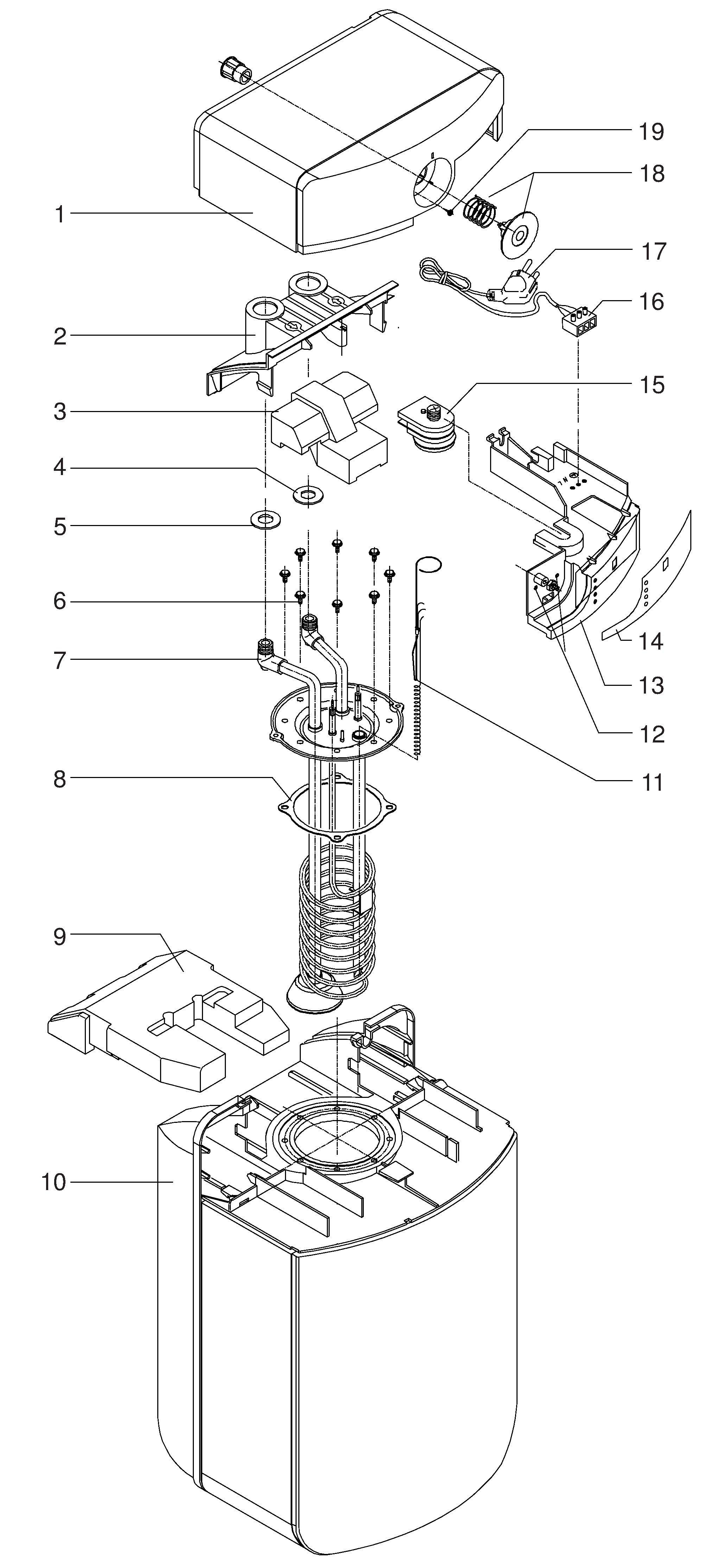 Itho Daalderop Close-in 10E (vanaf 1996) exploded tekening