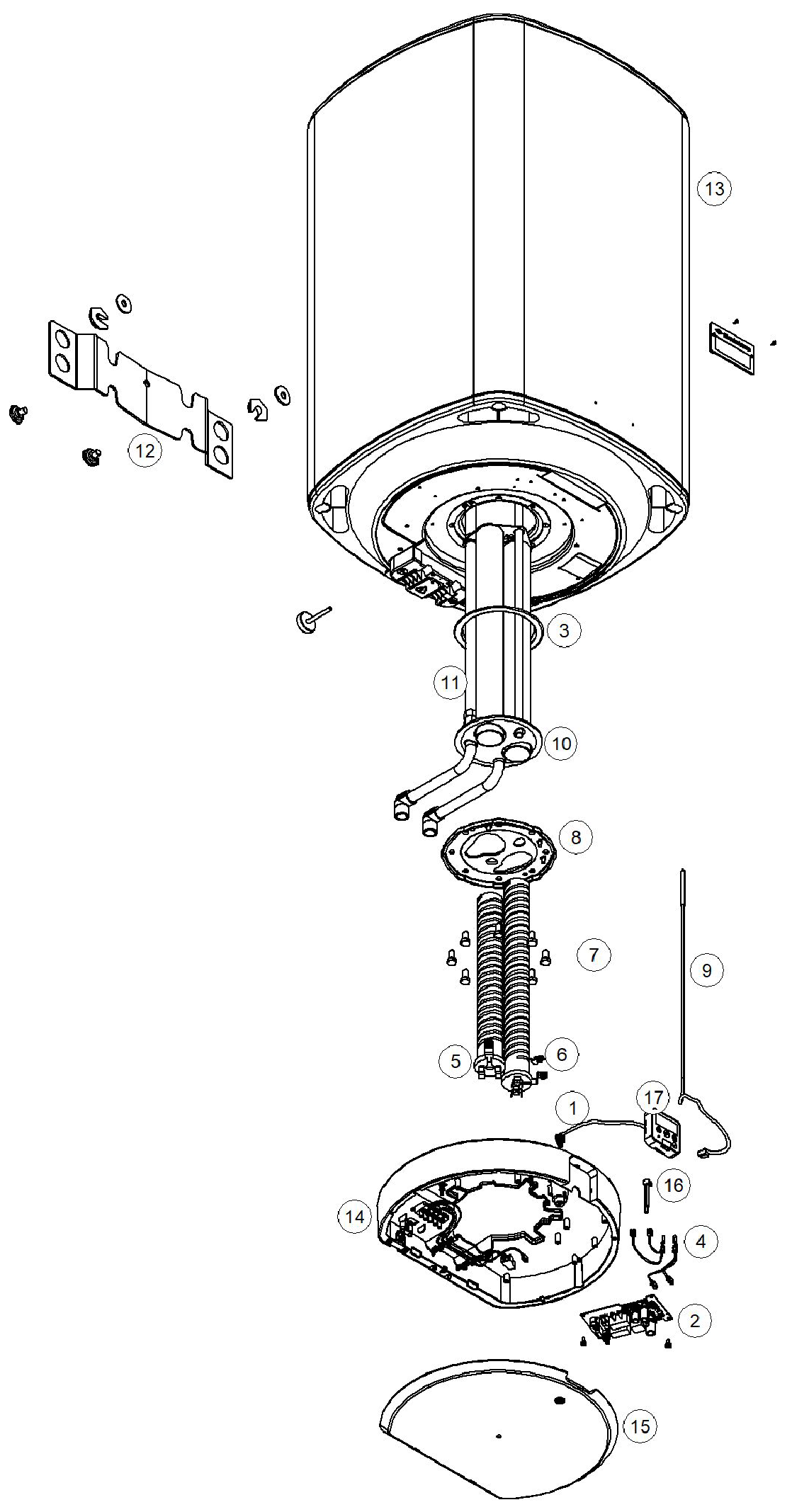 Itho Daalderop Smart Boiler Mono Plus 120 03-00346 exploded tekening
