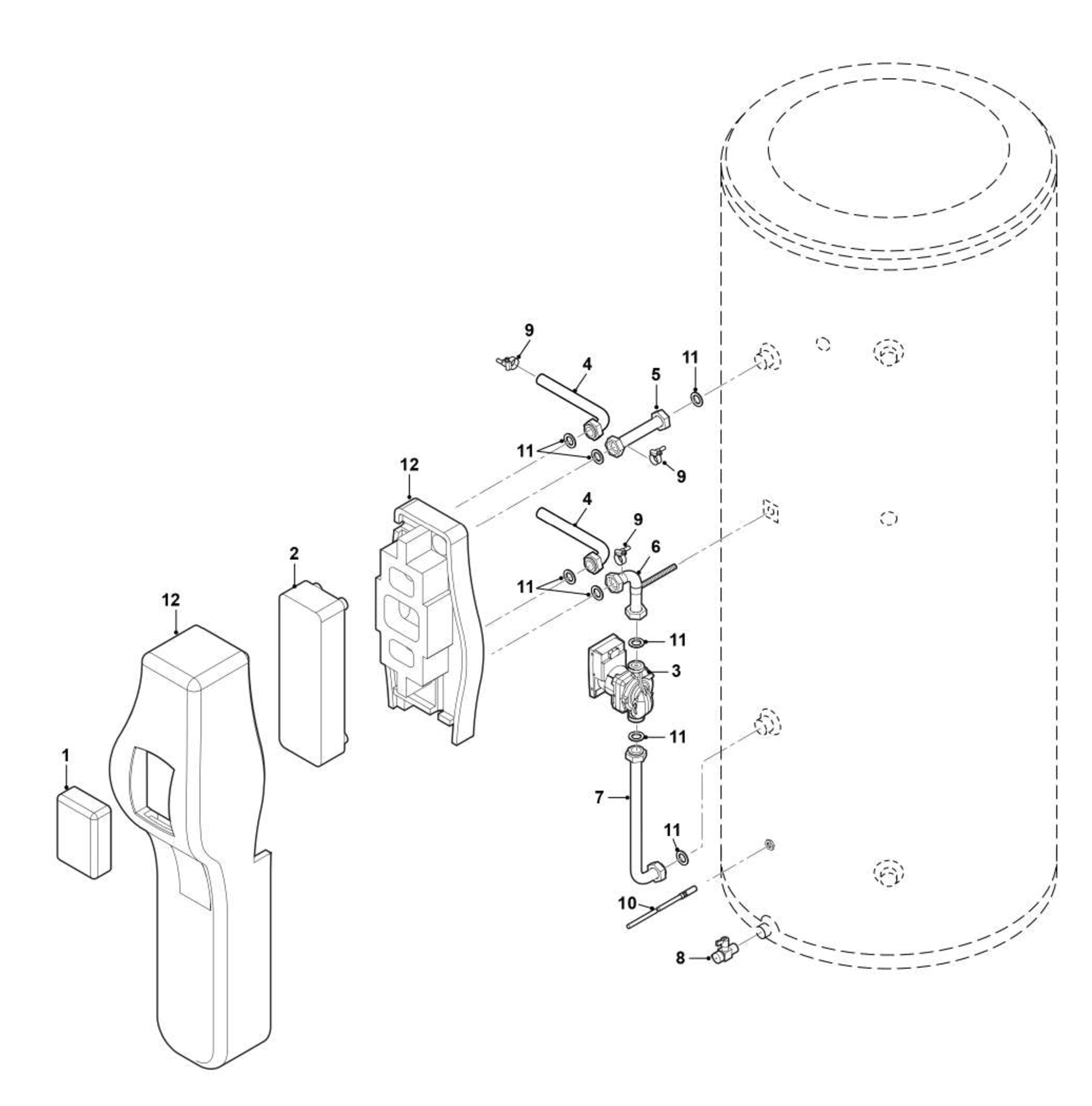 Remeha Aqua Cella exploded tekening