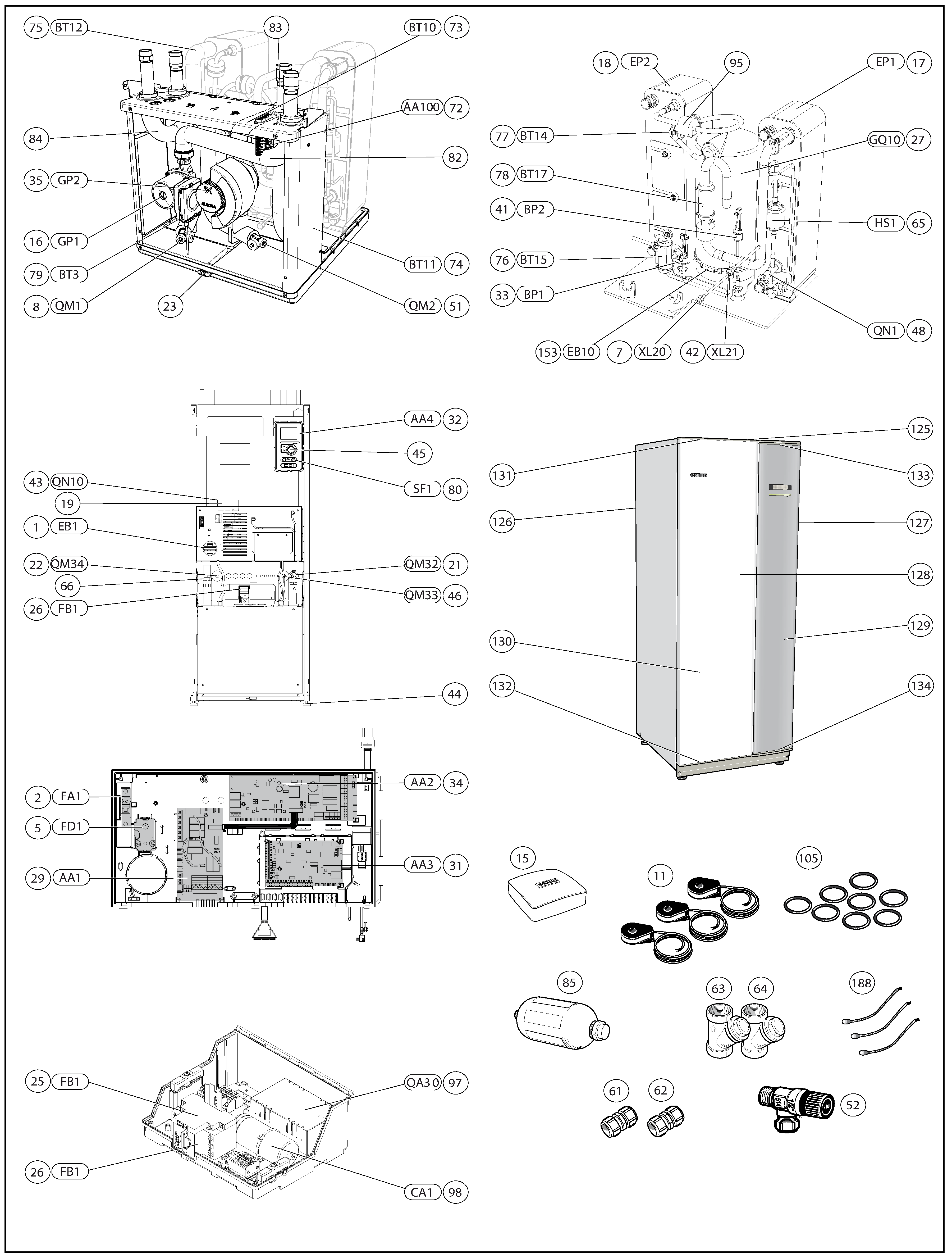 Nibe F1145-8 1x230V | 065156 exploded tekening