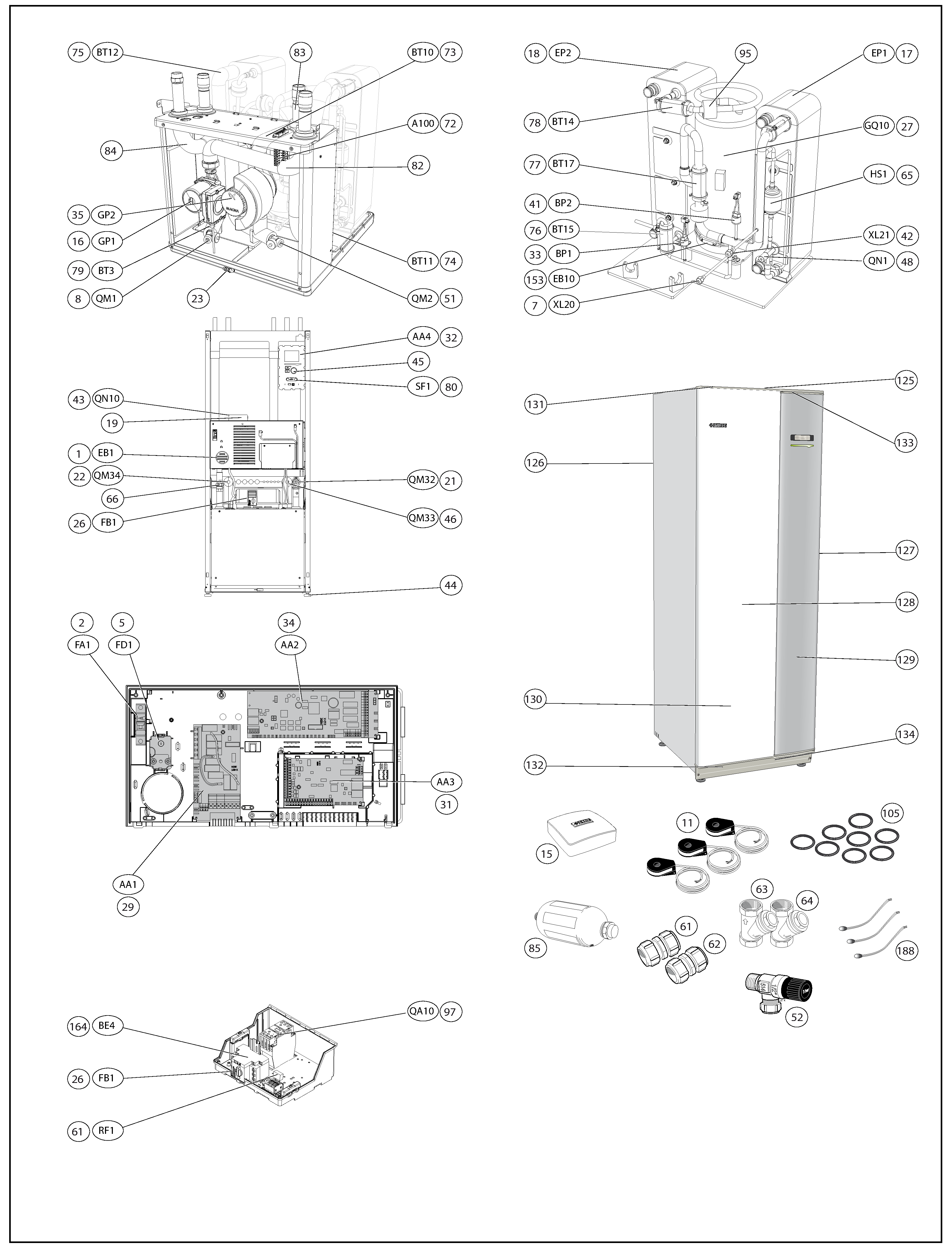 Nibe F1145-17 EM 3x230V | 065141 exploded tekening