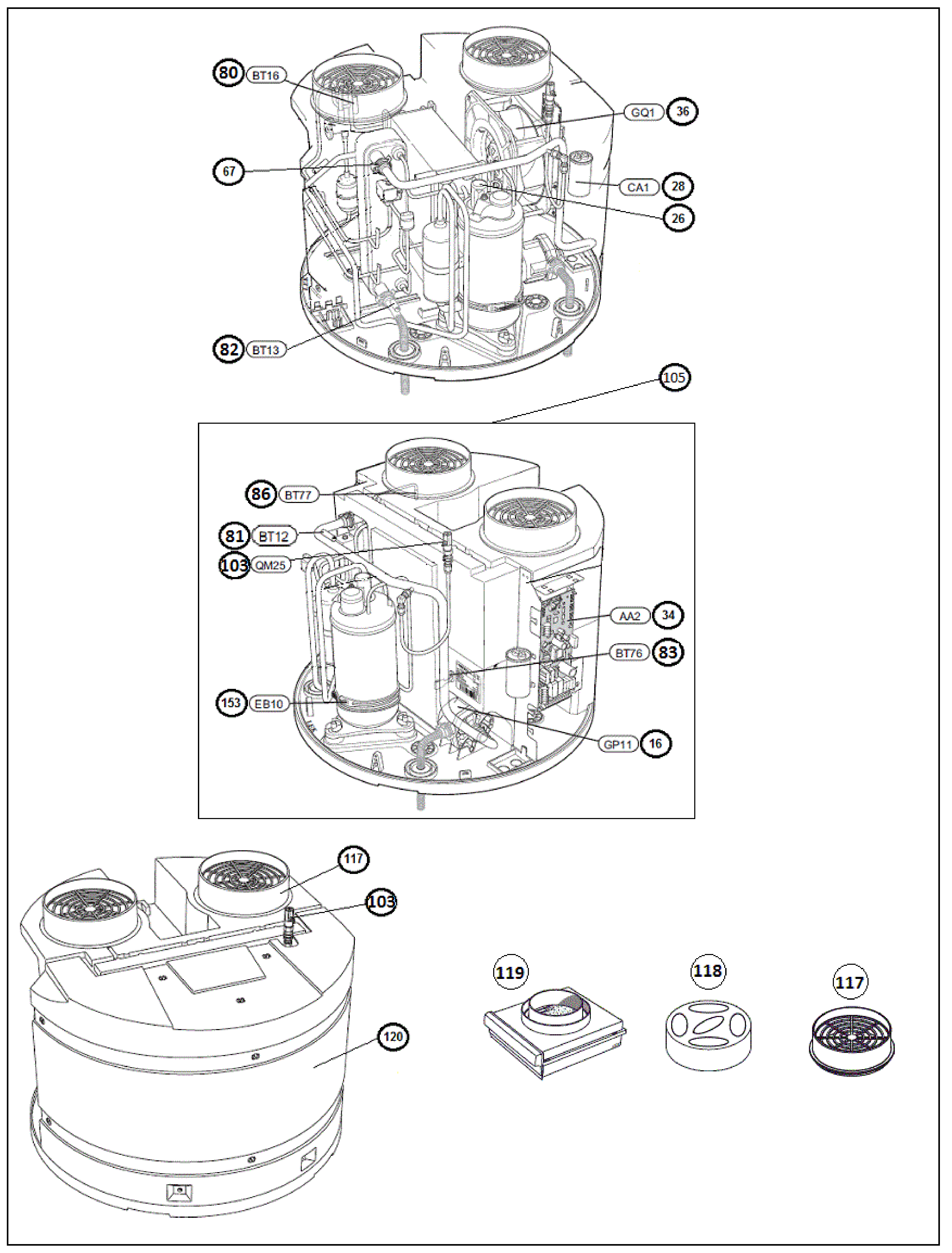 Nibe F130 | 066009 exploded tekening