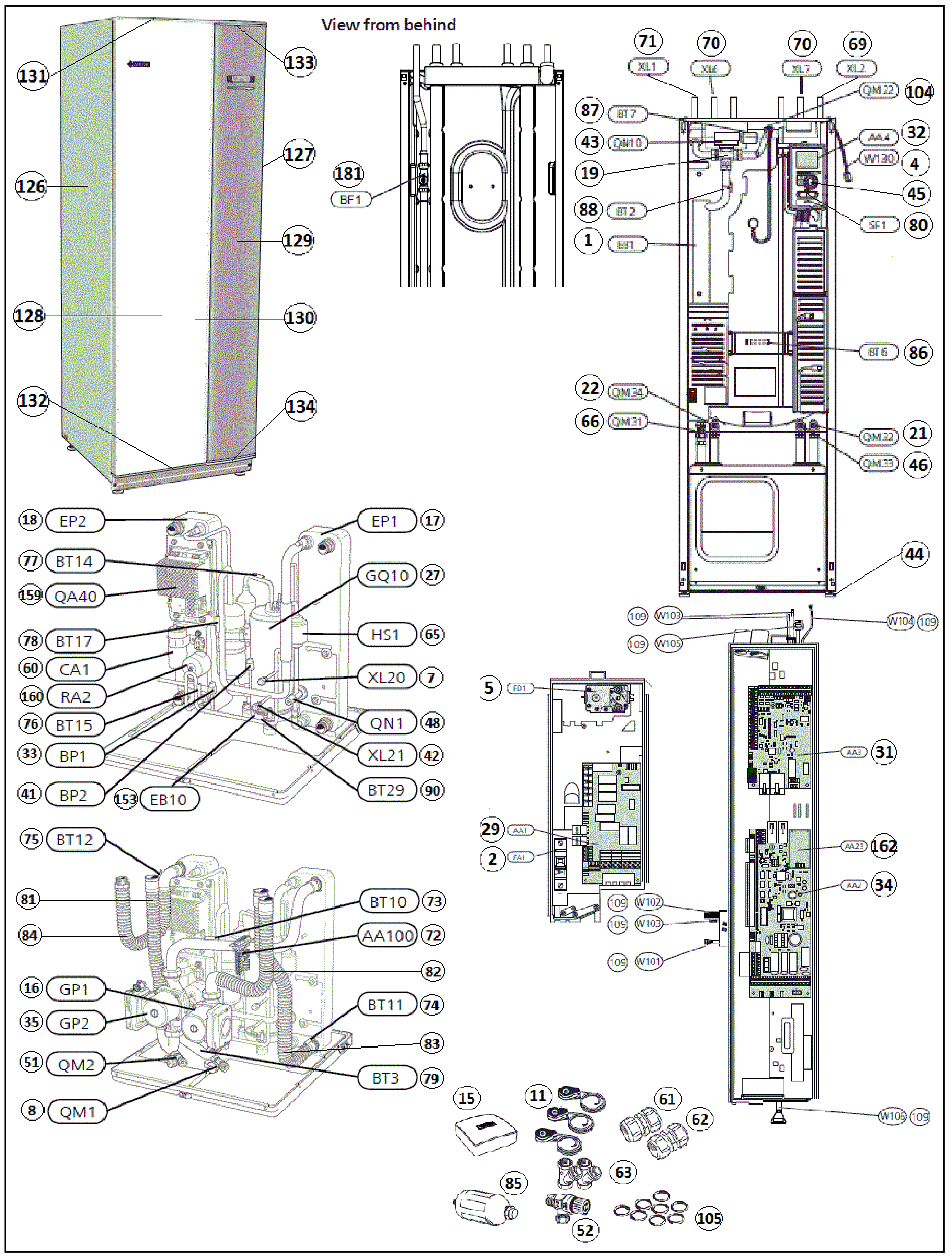 Nibe F1255-6 R 1x230V | 065273 exploded tekening